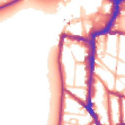 Daytime road noise heatmap for KT1 1NB