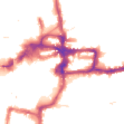 Night-time road noise heatmap for KT1 1QT