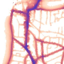 Daytime road noise heatmap for KT1 2DD