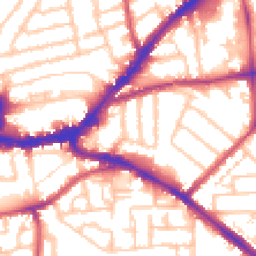 Daytime road noise heatmap for KT1 3AB