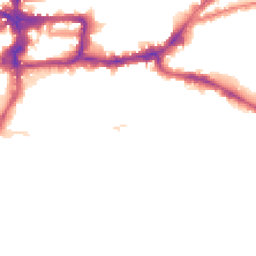 Night-time road noise heatmap for KT1 3DA