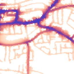 Daytime road noise heatmap for KT1 3EG