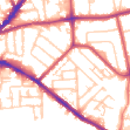 Daytime road noise heatmap for KT1 3LZ