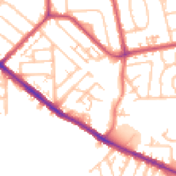 Daytime road noise heatmap for KT1 3QD
