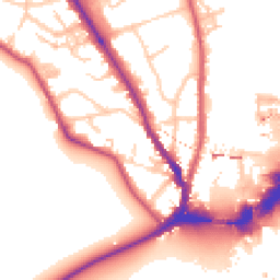 Daytime road noise heatmap for KT1 4AT