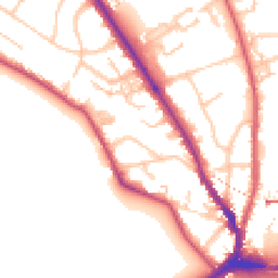 Daytime road noise heatmap for KT1 4BE