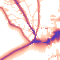 Daytime road noise heatmap for KT1 4DE