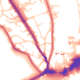 Daytime road noise heatmap for KT1 4HD
