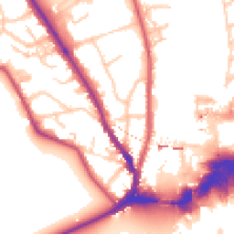 Daytime road noise heatmap for KT1 4HG
