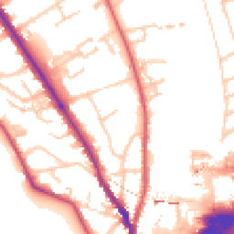 Daytime road noise heatmap for KT1 4HR