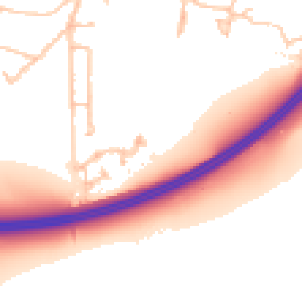 Daytime road noise heatmap for KT10 0LD