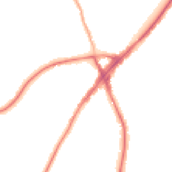 Night-time road noise heatmap for KT10 8NL