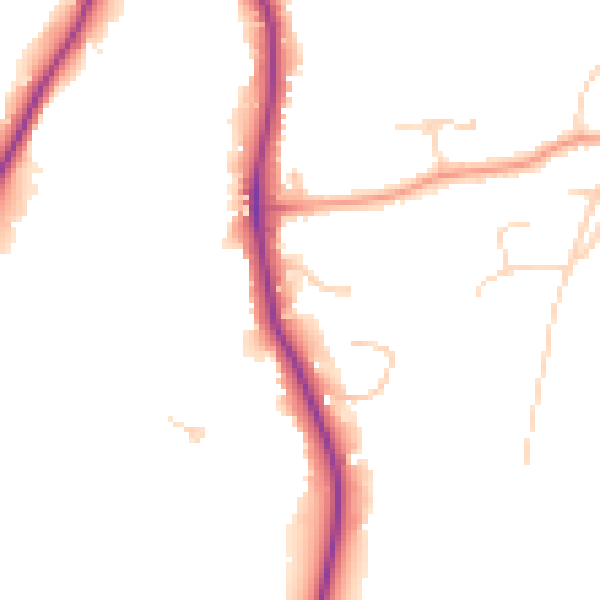 Daytime road noise heatmap for KT10 9BQ