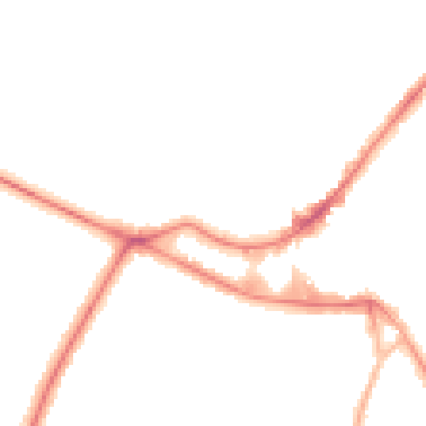 Night-time road noise heatmap for KT12 1AZ