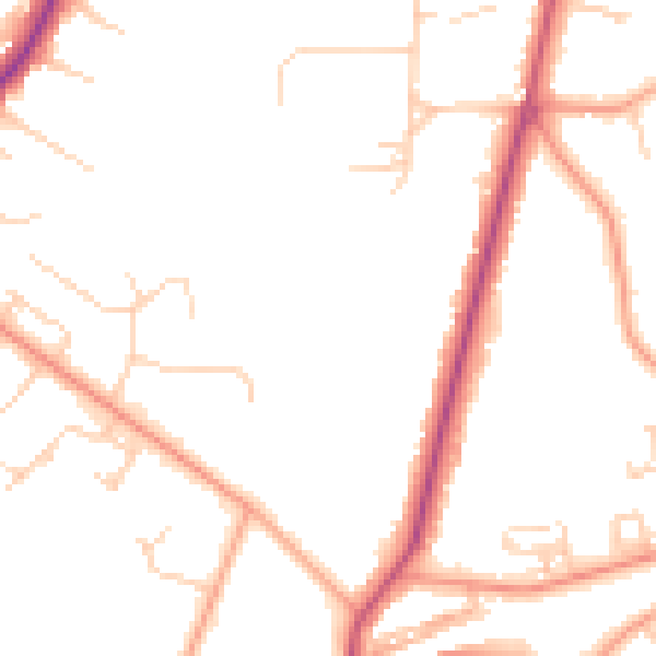 Daytime road noise heatmap for KT12 1EH