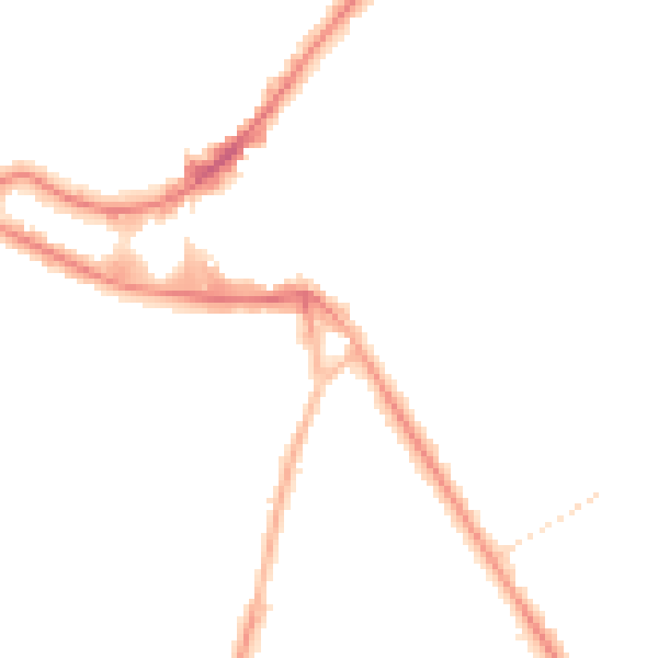 Night-time road noise heatmap for KT12 1HY