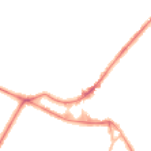 Night-time road noise heatmap for KT12 2PU