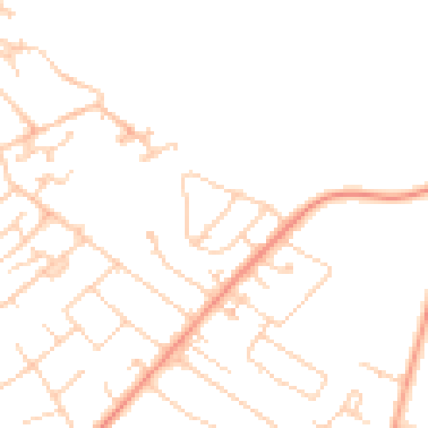 Daytime road noise heatmap for KT12 3AX