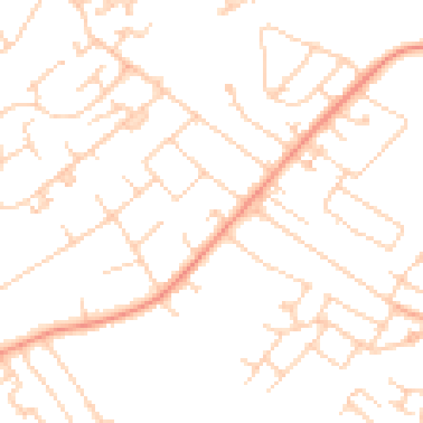 Daytime road noise heatmap for KT12 3BG