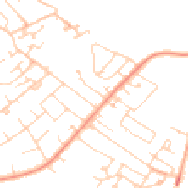 Daytime road noise heatmap for KT12 3LP