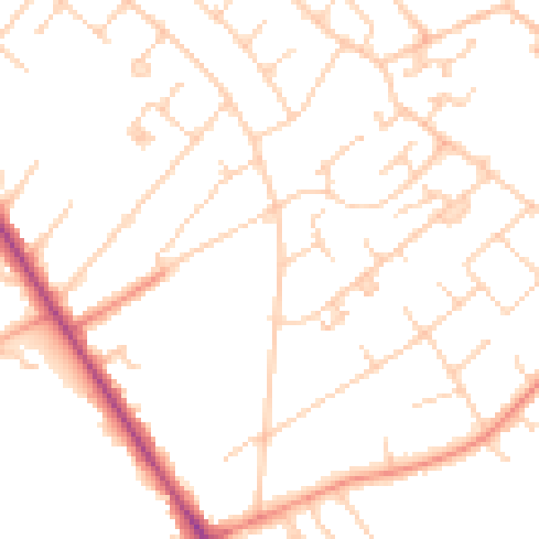 Daytime road noise heatmap for KT12 3SA