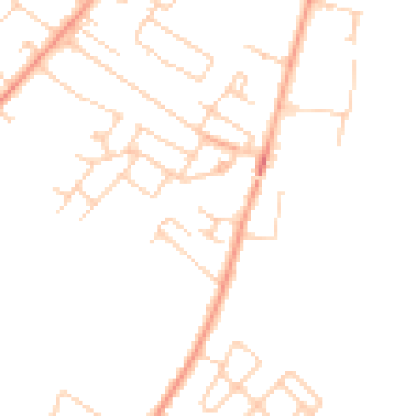Daytime road noise heatmap for KT12 4QX