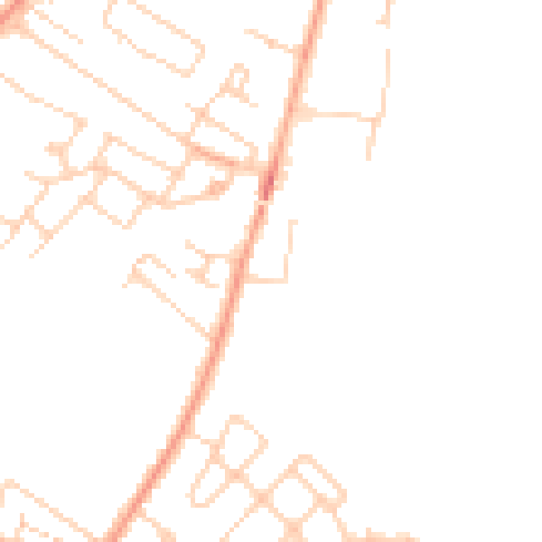 Daytime road noise heatmap for KT12 4RA