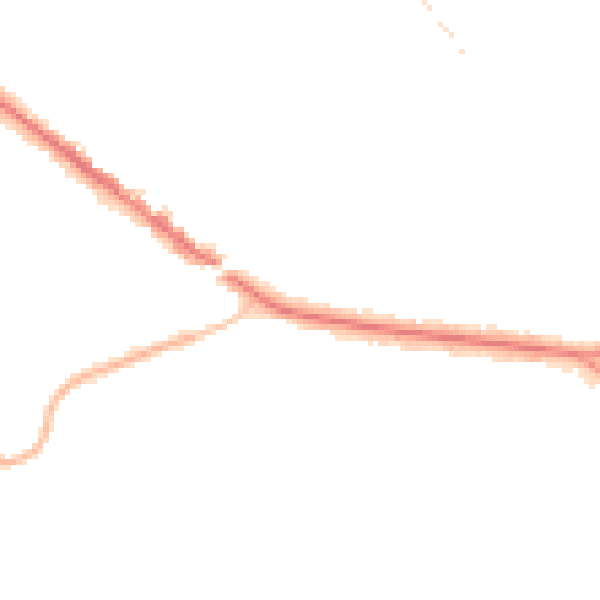 Night-time road noise heatmap for KT13 0AB