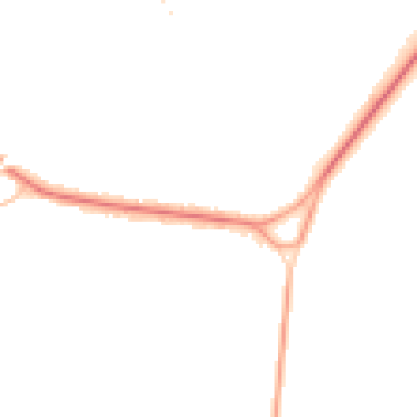 Night-time road noise heatmap for KT13 0AD