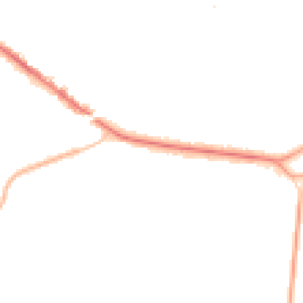 Night-time road noise heatmap for KT13 0AR