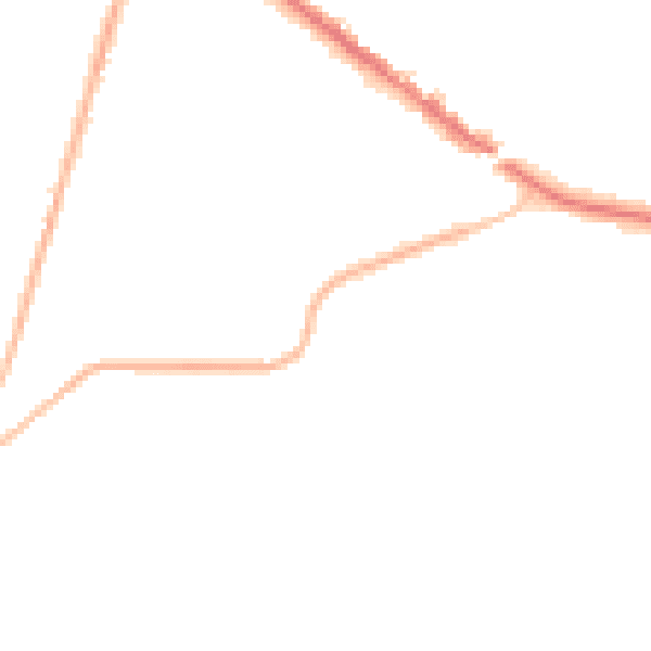Night-time road noise heatmap for KT13 0BY