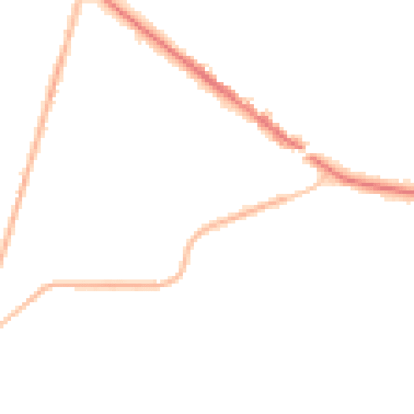Night-time road noise heatmap for KT13 0DN