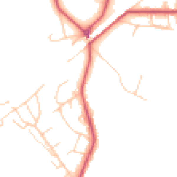 Daytime road noise heatmap for KT13 0QX