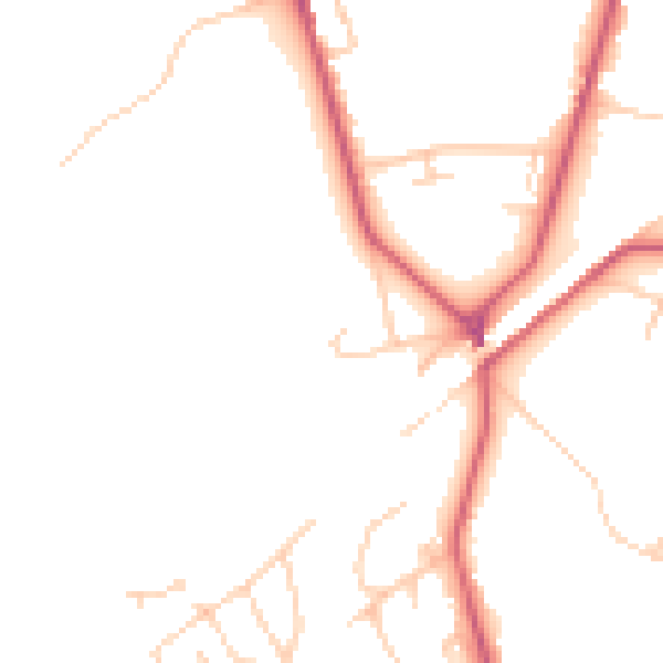 Daytime road noise heatmap for KT13 8TY