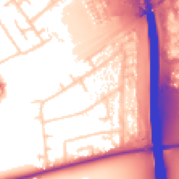 Daytime road noise heatmap for KT14 6QA
