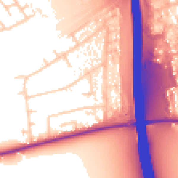Daytime road noise heatmap for KT14 6QH