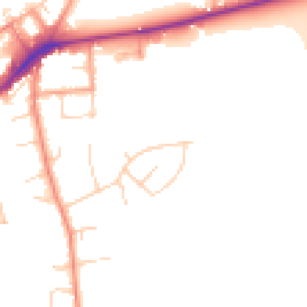 Daytime road noise heatmap for KT14 6RP
