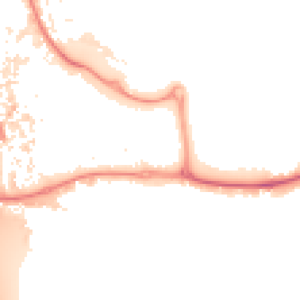Night-time road noise heatmap for KT14 6SN