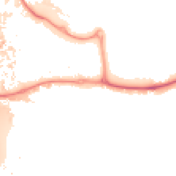 Night-time road noise heatmap for KT14 7HJ