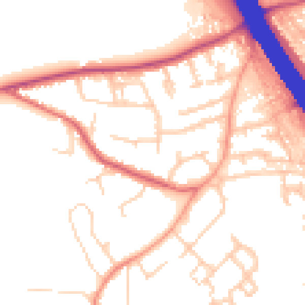 Daytime road noise heatmap for KT15 1AP