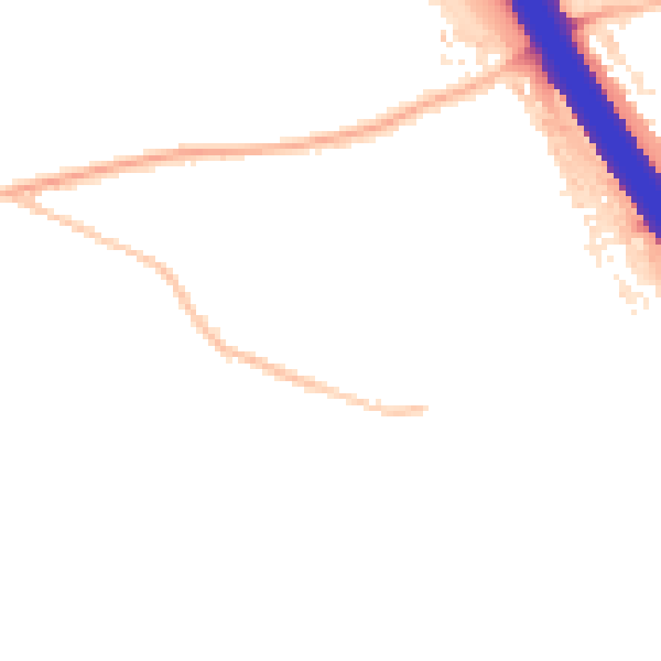 Night-time road noise heatmap for KT15 1AP
