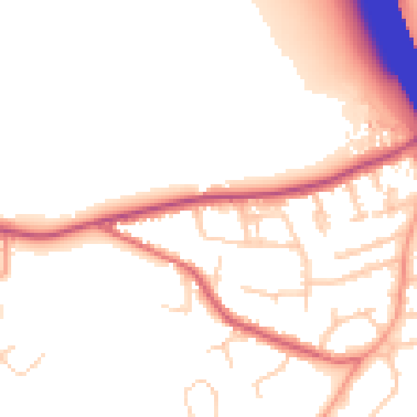 Daytime road noise heatmap for KT15 1AY