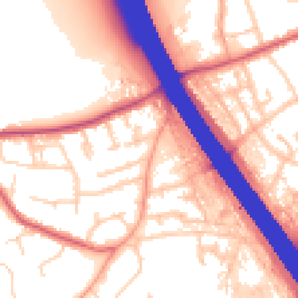 Daytime road noise heatmap for KT15 1BU