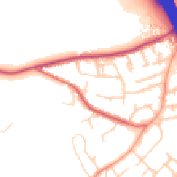 Daytime road noise heatmap for KT15 1DP