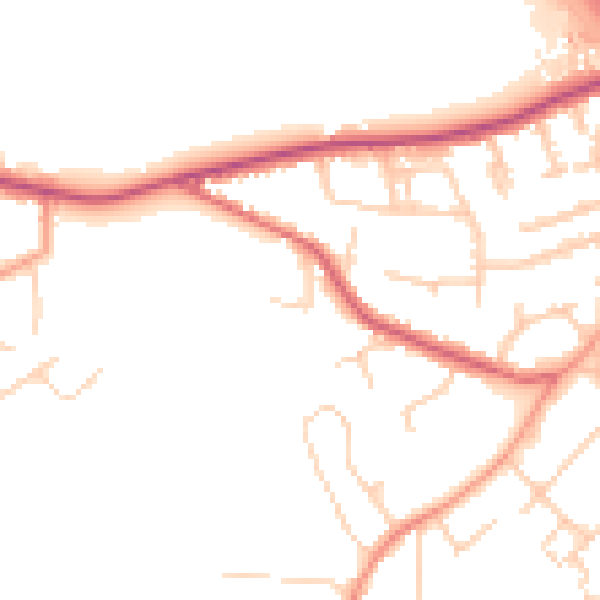 Daytime road noise heatmap for KT15 1DR