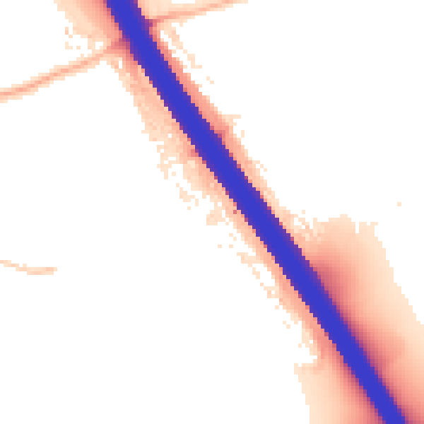Night-time road noise heatmap for KT15 1JE