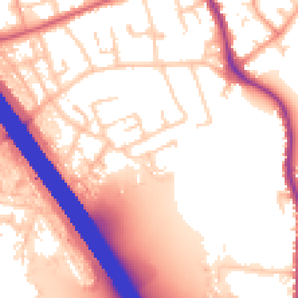 Daytime road noise heatmap for KT15 1LP