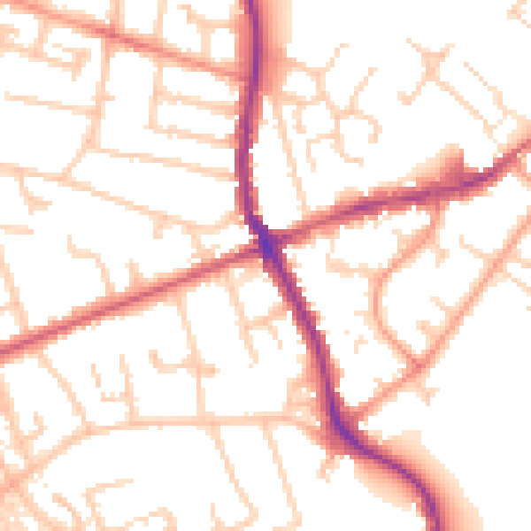 Daytime road noise heatmap for KT15 1PF
