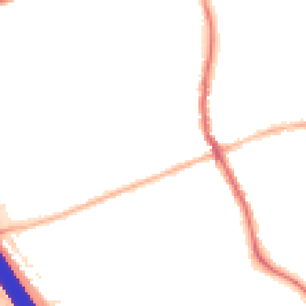 Night-time road noise heatmap for KT15 1QQ