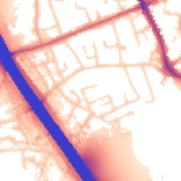 Daytime road noise heatmap for KT15 1UT